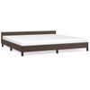 Cama Matrimonial | Cama Para Adultos | Estructura De Cama Cabecero Cuero Sintético Marrón 200x200 Cm Cfw925036