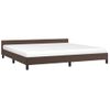 Cama Matrimonial | Cama Para Adultos | Estructura De Cama Cabecero Cuero Sintético Marrón 200x200 Cm Cfw925036