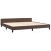 Cama Matrimonial | Cama Para Adultos | Estructura De Cama Cabecero Cuero Sintético Marrón 200x200 Cm Cfw925036