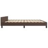 Cama Matrimonial | Cama Para Adultos | Estructura De Cama Cabecero Cuero Sintético Marrón 200x200 Cm Cfw925036