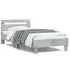 Cama Para Adulto | Cama Individual | Estructura De Cama Cabecero Luces Led Gris Hormigón 100x200 Cm Cfw177895