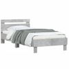 Cama Para Adulto | Cama Individual | Estructura De Cama Cabecero Luces Led Gris Hormigón 100x200 Cm Cfw177895