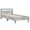 Cama Para Adulto | Cama Individual | Estructura De Cama Cabecero Luces Led Gris Hormigón 100x200 Cm Cfw177895