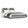 Cama Matrimonial | Cama Para Adultos | Estructura De Cama Cabecero Luces Led Gris Hormigón 135x190 Cm Cfw638492