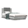 Cama Para Adulto | Cama Individual | Estructura De Cama Cabecero Luces Led Gris Hormigón 75x190 Cm Cfw220997