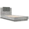 Cama Para Adulto | Cama Individual | Estructura De Cama Cabecero Luces Led Gris Hormigón 75x190 Cm Cfw220997