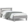 Cama Para Adulto | Cama Individual | Estructura De Cama Cabecero Luces Led Gris Sonoma 100x200 Cm Cfw324000