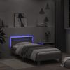 Cama Para Adulto | Cama Individual | Estructura De Cama Cabecero Luces Led Gris Sonoma 100x200 Cm Cfw324000