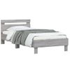 Cama Para Adulto | Cama Individual | Estructura De Cama Cabecero Luces Led Gris Sonoma 100x200 Cm Cfw324000