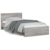 Cama Para Adulto | Cama Individual | Estructura De Cama Cabecero Luces Led Gris Sonoma 100x200 Cm Cfw436503