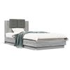 Cama Para Adulto | Cama Individual | Estructura De Cama Cabecero Luces Led Gris Sonoma 100x200 Cm Cfw489973