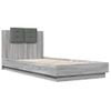 Cama Para Adulto | Cama Individual | Estructura De Cama Cabecero Luces Led Gris Sonoma 100x200 Cm Cfw489973