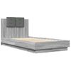 Cama Para Adulto | Cama Individual | Estructura De Cama Cabecero Luces Led Gris Sonoma 75x190 Cm Cfw517812