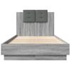 Cama Para Adulto | Cama Individual | Estructura De Cama Cabecero Luces Led Gris Sonoma 75x190 Cm Cfw517812