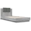 Cama Para Adulto | Cama Individual | Estructura De Cama Cabecero Luces Led Gris Sonoma 90x200 Cm Cfw697321