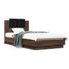 Cama Para Adulto | Cama Individual | Estructura De Cama Cabecero Luces Led Marrón Roble 75x190 Cm Cfw803103