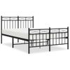 Cama Matrimonial | Cama Para Adultos | Estructura De Cama Cabecero Y Pie De Cama Metal Negro 120x200cm Cfw215634