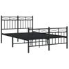 Cama Matrimonial | Cama Para Adultos | Estructura De Cama Cabecero Y Pie De Cama Metal Negro 120x200cm Cfw215634