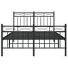 Cama Matrimonial | Cama Para Adultos | Estructura De Cama Cabecero Y Pie De Cama Metal Negro 120x200cm Cfw215634