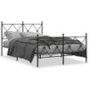 Cama Matrimonial | Cama Para Adultos | Estructura De Cama Cabecero Y Estribo Metal Negro 120x200 Cm Cfw51982