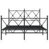 Cama Matrimonial | Cama Para Adultos | Estructura De Cama Cabecero Y Estribo Metal Negro 120x200 Cm Cfw51982