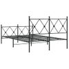 Cama Matrimonial | Cama Para Adultos | Estructura De Cama Cabecero Y Estribo Metal Negro 120x200 Cm Cfw51982