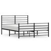 Cama Matrimonial | Cama Para Adultos | Estructura De Cama Cabecero Y Pie De Cama Metal Negro 120x200cm Cfw619774