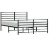 Cama Matrimonial | Cama Para Adultos | Estructura De Cama Cabecero Y Pie De Cama Metal Negro 120x200cm Cfw619774