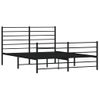 Cama Matrimonial | Cama Para Adultos | Estructura De Cama Cabecero Y Pie De Cama Metal Negro 120x200cm Cfw619774