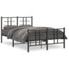 Cama Matrimonial | Cama Para Adultos | Estructura De Cama Cabecero Y Estribo Metal Negro 120x200 Cm Cfw189761