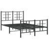 Cama Matrimonial | Cama Para Adultos | Estructura De Cama Cabecero Y Estribo Metal Negro 120x200 Cm Cfw189761