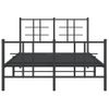 Cama Matrimonial | Cama Para Adultos | Estructura De Cama Cabecero Y Estribo Metal Negro 120x200 Cm Cfw189761