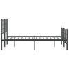 Cama Matrimonial | Cama Para Adultos | Estructura De Cama Cabecero Y Estribo Metal Negro 120x200 Cm Cfw189761