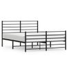 Cama Matrimonial | Cama Para Adultos | Estructura De Cama Cabecero Y Pie De Cama Metal Negro 135x190cm Cfw437077