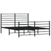 Cama Matrimonial | Cama Para Adultos | Estructura De Cama Cabecero Y Pie De Cama Metal Negro 135x190cm Cfw437077