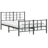 Cama Matrimonial | Cama Para Adultos | Estructura De Cama Cabecero Y Estribo Metal Negro 135x190 Cm Cfw691161