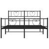 Cama Matrimonial | Cama Para Adultos | Estructura De Cama Cabecero Y Pie De Cama Metal Negro 135x190cm Cfw814106