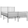 Cama Matrimonial | Cama Para Adultos | Estructura De Cama Cabecero Y Pie De Cama Metal Negro 135x190cm Cfw638615