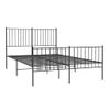 Cama Matrimonial | Cama Para Adultos | Estructura De Cama Cabecero Y Pie De Cama Metal Negro 135x190cm Cfw638615