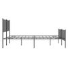 Cama Matrimonial | Cama Para Adultos | Estructura De Cama Cabecero Y Pie De Cama Metal Negro 135x190cm Cfw638615