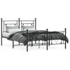 Cama Matrimonial | Cama Para Adultos | Estructura De Cama Cabecero Y Pie De Cama Metal Negro 135x190cm Cfw257949