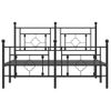 Cama Matrimonial | Cama Para Adultos | Estructura De Cama Cabecero Y Pie De Cama Metal Negro 135x190cm Cfw257949