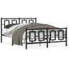 Cama Matrimonial | Cama Para Adultos | Estructura De Cama Cabecero Y Estribo Metal Negro 135x190 Cm Cfw149150