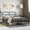 Cama Matrimonial | Cama Para Adultos | Estructura De Cama Cabecero Y Pie De Cama Metal Negro 135x190cm Cfw611472