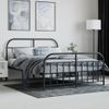 Cama Matrimonial | Cama Para Adultos | Estructura De Cama Cabecero Y Pie De Cama Metal Negro 135x190cm Cfw611472