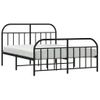 Cama Matrimonial | Cama Para Adultos | Estructura De Cama Cabecero Y Pie De Cama Metal Negro 135x190cm Cfw611472