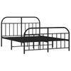 Cama Matrimonial | Cama Para Adultos | Estructura De Cama Cabecero Y Pie De Cama Metal Negro 135x190cm Cfw611472