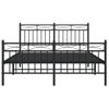 Cama Matrimonial | Cama Para Adultos | Estructura De Cama Cabecero Y Pie De Cama Metal Negro 135x190cm Cfw286294