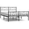 Cama Matrimonial | Cama Para Adultos | Estructura De Cama Cabecero Y Estribo Metal Negro 140x190 Cm Cfw359819