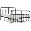 Cama Matrimonial | Cama Para Adultos | Estructura De Cama Cabecero Y Pie De Cama Metal Negro 140x190cm Cfw411431